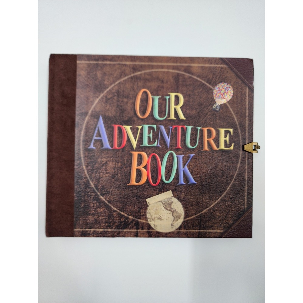 Disney Pixar Up Our Adventure Book Scrapbook Travel Journal Vintage Map Clasp